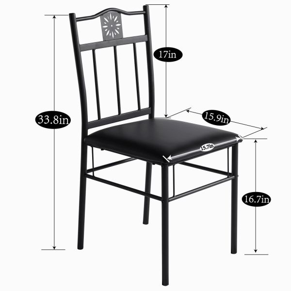 5-piece Dining Table Set Kitchen Furniture Chair Seat Wooden Table Metal Seat