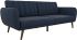 Novogratz Brittany Sofa Futon, Premium Linen Upholstery and Wooden Legs, Blue Linen Novogratz Brittany Sofa Futon, Premium Linen Upholstery and Wooden Legs, Blue Linen